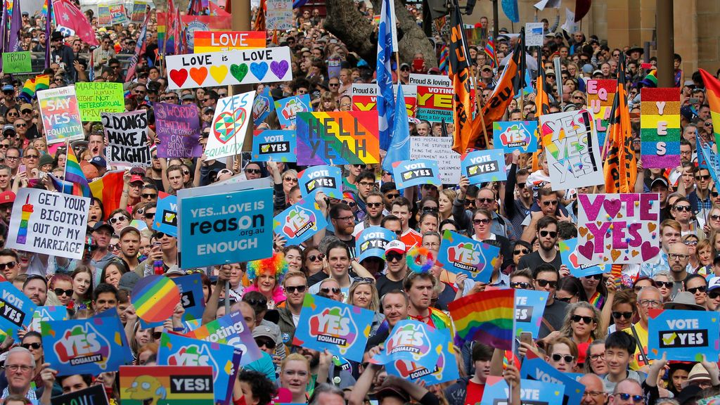 Miles de manifestantes en Australia exigen la igualdad en matrimonios del mismo sexo