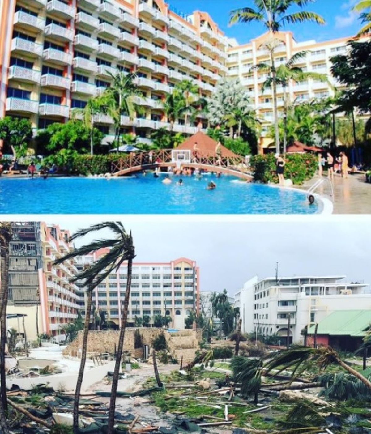 El espectacular antes y después tras el paso del huracán Irma