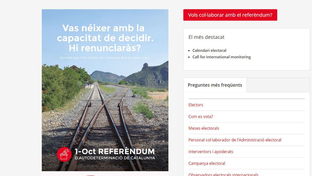 La Generalitat reabre la web del referéndum cerrada por orden judicial