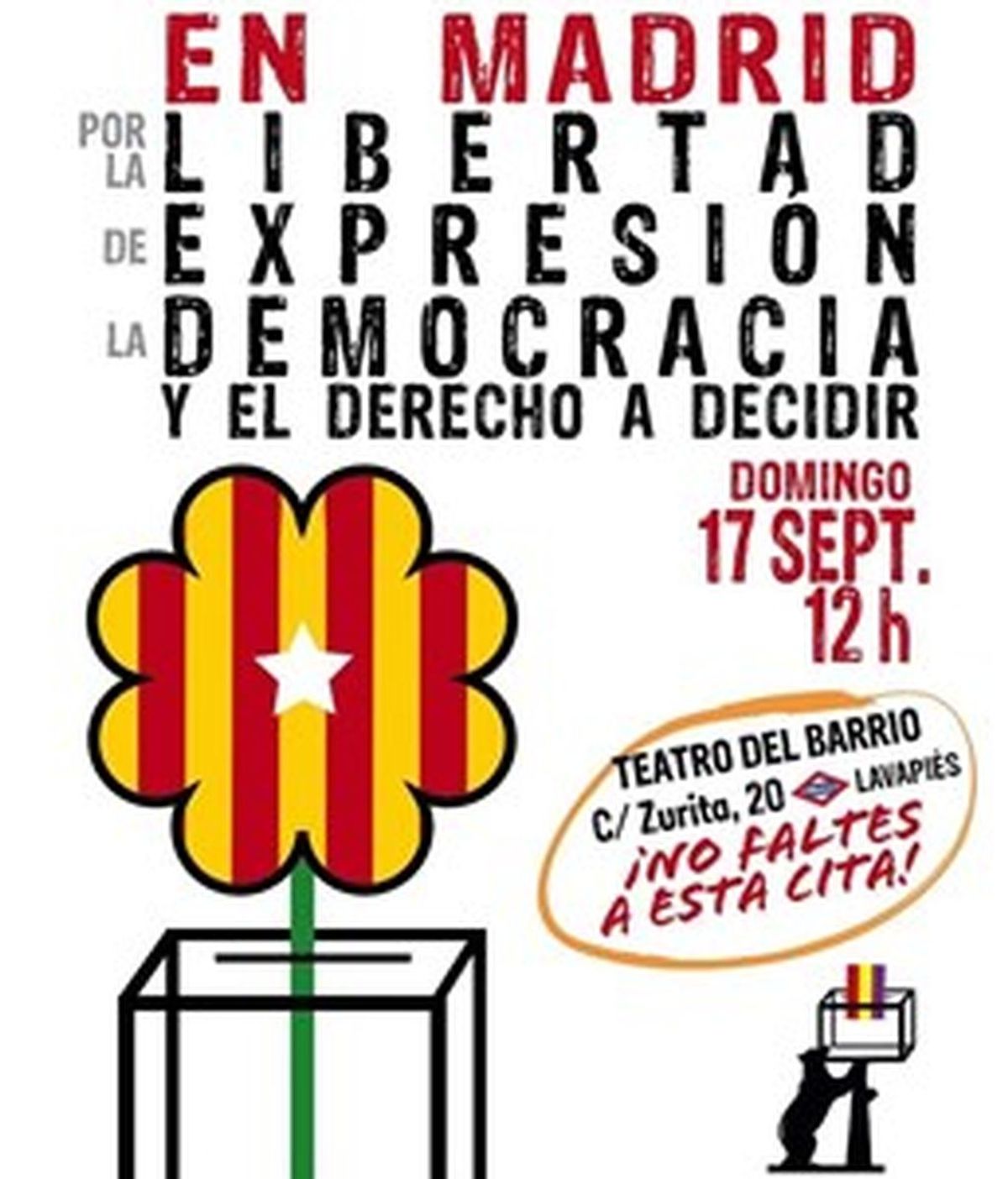 El acto a favor del referéndum catalán se celebrará finalmente en el Teatro del Barrio de Lavapiés