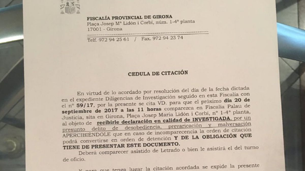 La Fiscalía cita a declarar a la alcaldesa de Girona como investigada