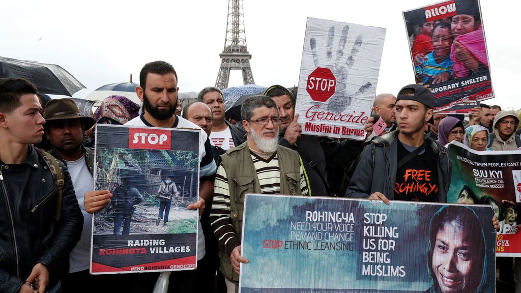 Concentración en París contra las “violaciones” de Myanmar a los rohingyas