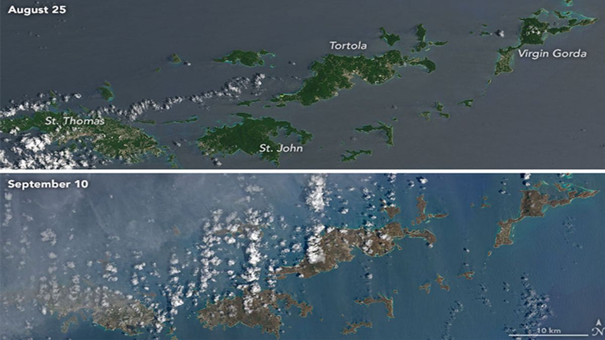 El huracán Irma ha dejado a las islas de Caribe sin vegetación