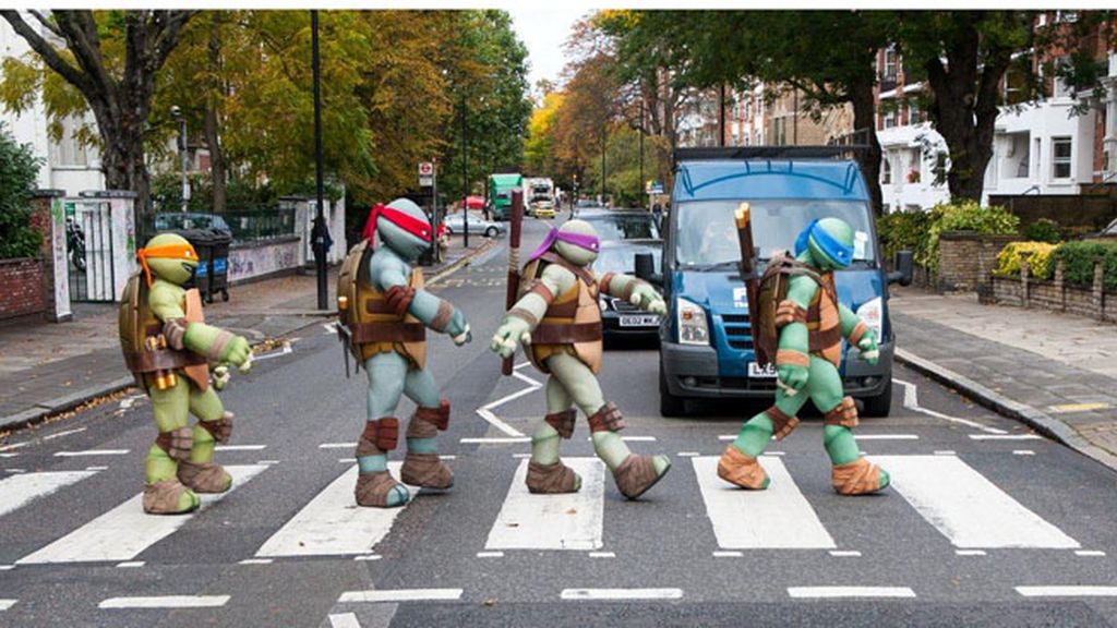 'Las tortugas ninja' emulan a The Beatles en Abbey Road