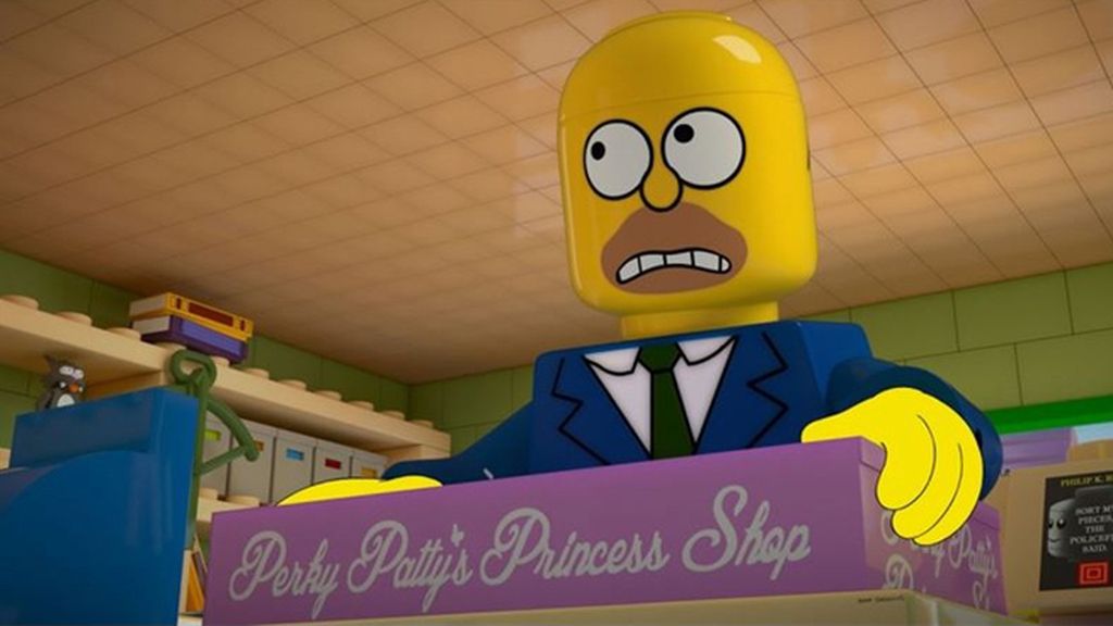 Homer busca cómo escapar del universo de ladrillos en el que se ha despertado