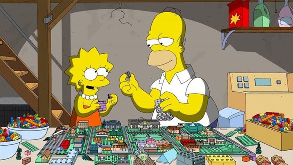 Homer busca cómo escapar del universo de ladrillos en el que se ha despertado