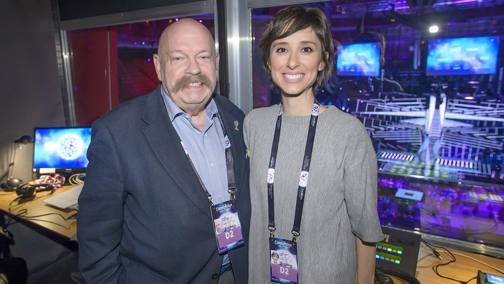 José María Íñigo y Julia Varela, presentadores de TVE en Eurovisión 2017