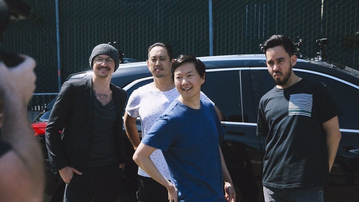 El grupo Linkin Park, durante la grabación de 'Carpool karaoke'