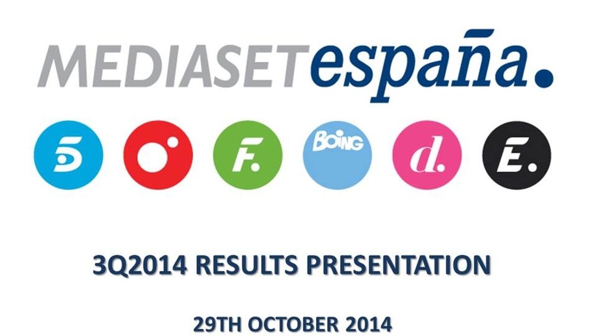 Mediaset España 2014 3Q Results