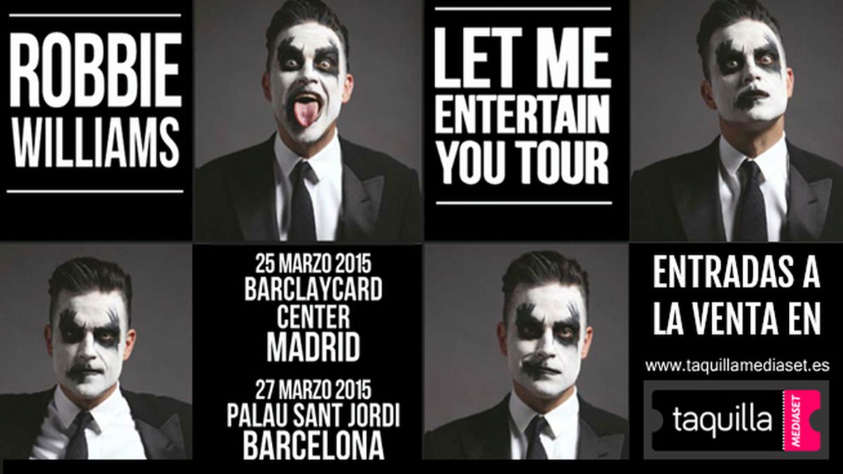 Comprar entradas para Robbie Williams Madrid y Barcelona en Taquilla Mediaset