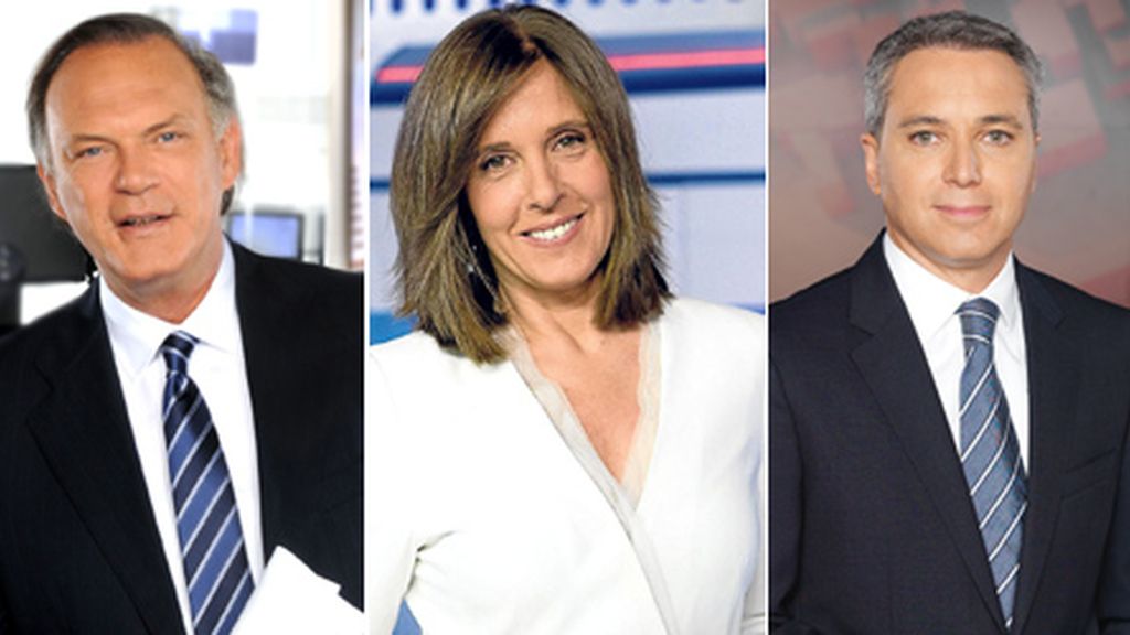 Pedro Piquieras, Ana Blanco y Vicente Vallés, moderadores del debate de la ATV del 26J