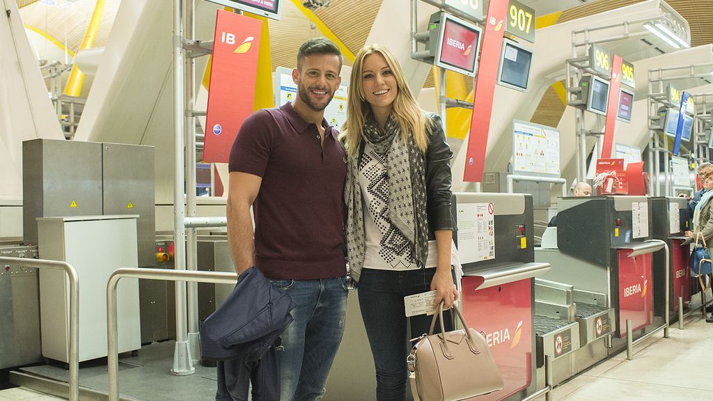 Edurne en Barajas, camino de Eurovisión
