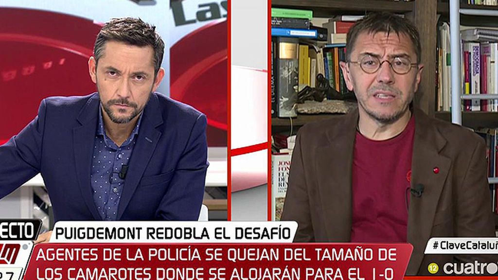 Monedero, de Cataluña: "Si las leyes está en contra de lo que quiere una mayoría, habrá que discutir las leyes y el PP no quiere"