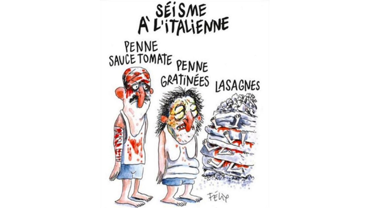 Viñeta revista Charlie Hebdo sobre el terremoto de Italia