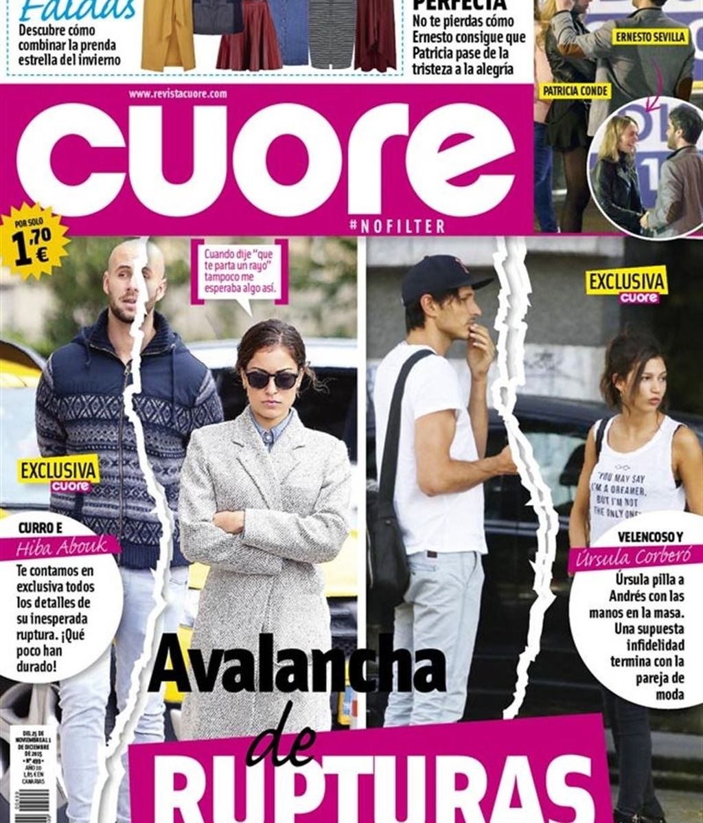 Portada de Cuore: Hiba Abouk y Curro / Andrés Velencoso y Úrsula Corberó