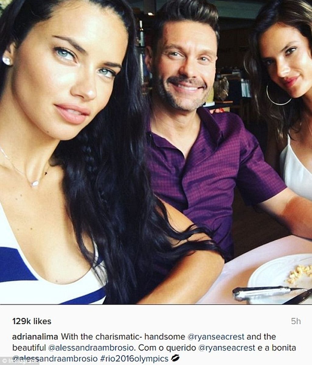 Ryan Seacrest y Adriana Lima