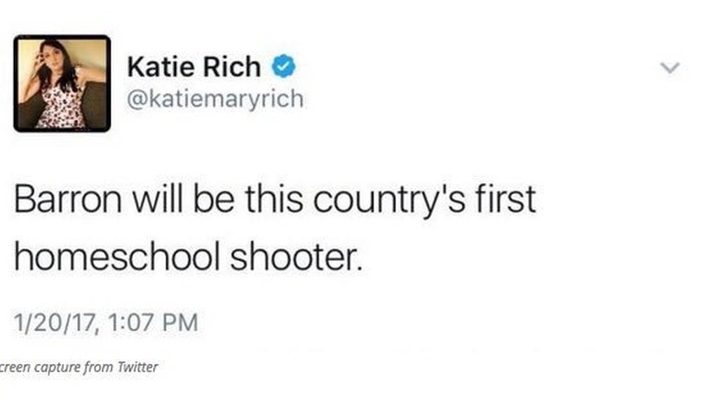 Tuit ofensivo hacia Barron Trump de Katie Rich