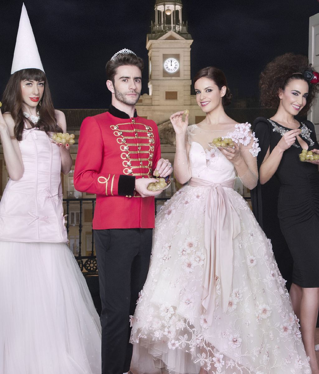 Natalia Ferviú, Pelayo Díaz, Marta Torné y Crístina Rodríguez ('Cámbiame'), en las Campanadas