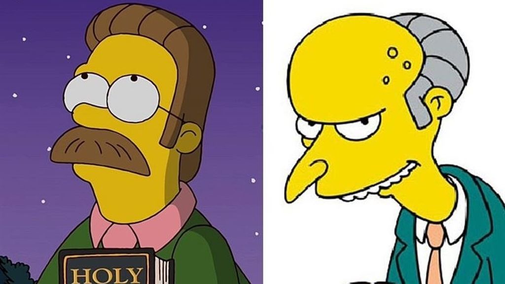 Ned Flanders y Sr. Burns