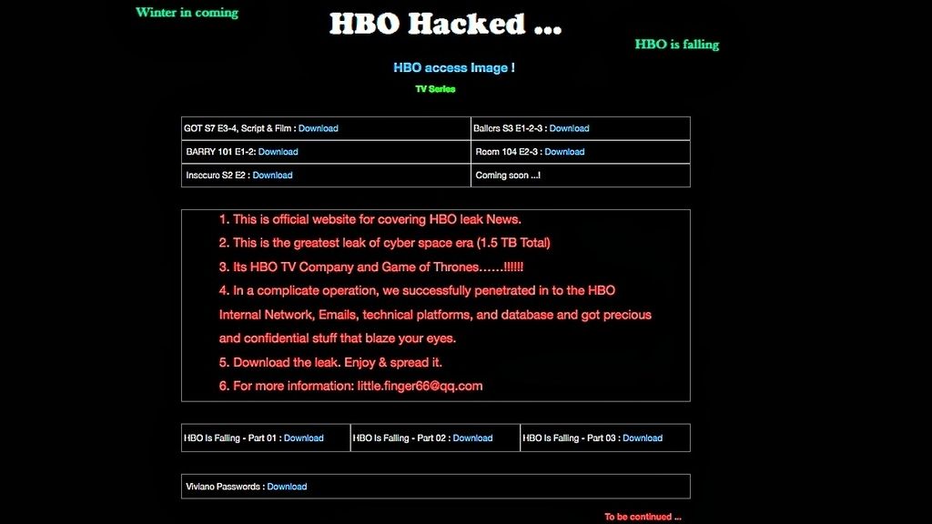 Piratas informáticos roban 1,5 'terabytes' de series de HBO