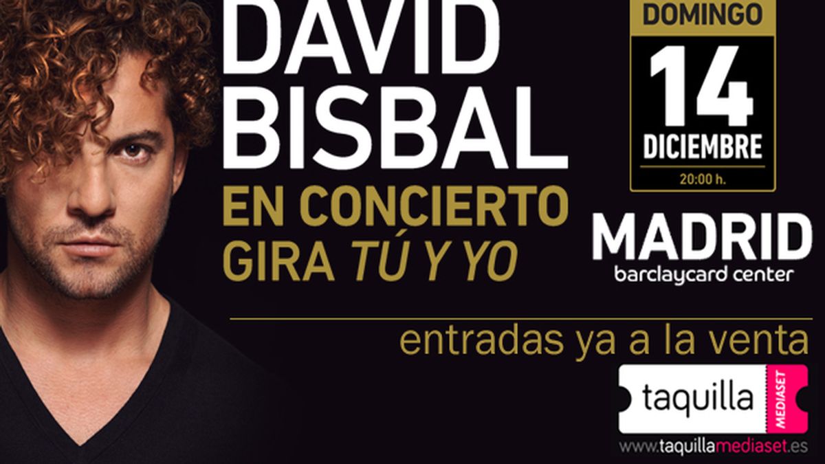 compra en taquilla mediaset tus entradas para ver a David Bisbal el próximo 14 de diciembre en Madrid como cierre de la gira Tú y yo