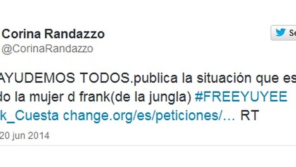 Tuit Corina #freeYuyee