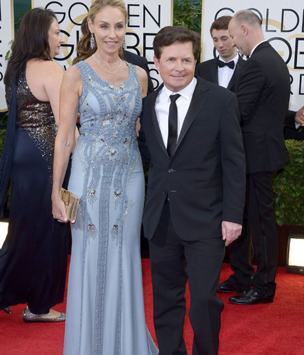 Michael J. Fox, nominado a mejor actor de comedia por 'The Michael J.Fox show', y su esposa, Tracy Pollan