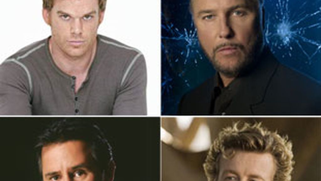 De izquierda a derecha y de abajo a arriba: Michael C. Hall ('Dexter'), William Petersen ('C.S.I.'), Anthony LaPaglia ('Sin rastro') y Simon Baker ('El mentalista). De izquierda a derecha y de abajo a arriba: Michael C. Hall ('Dexter'), William Petersen ('C.S.I.'), Anthony LaPaglia ('Sin rastro') y Simon Baker ('El mentalista).