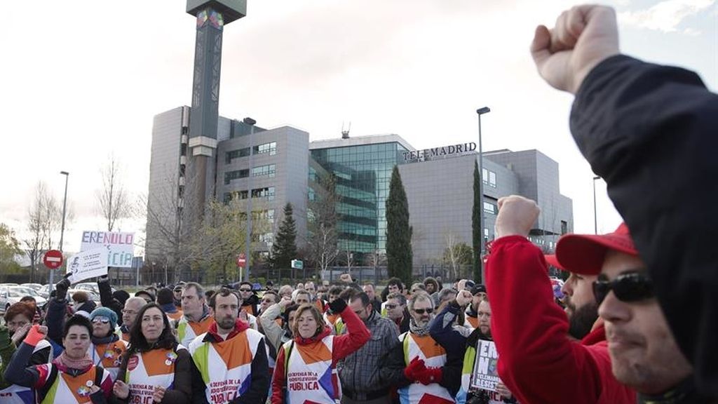 Manifestación trabajadores Telemadrid ERE