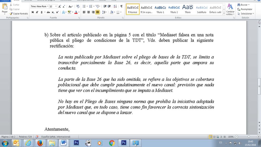 Rectificación El Economista