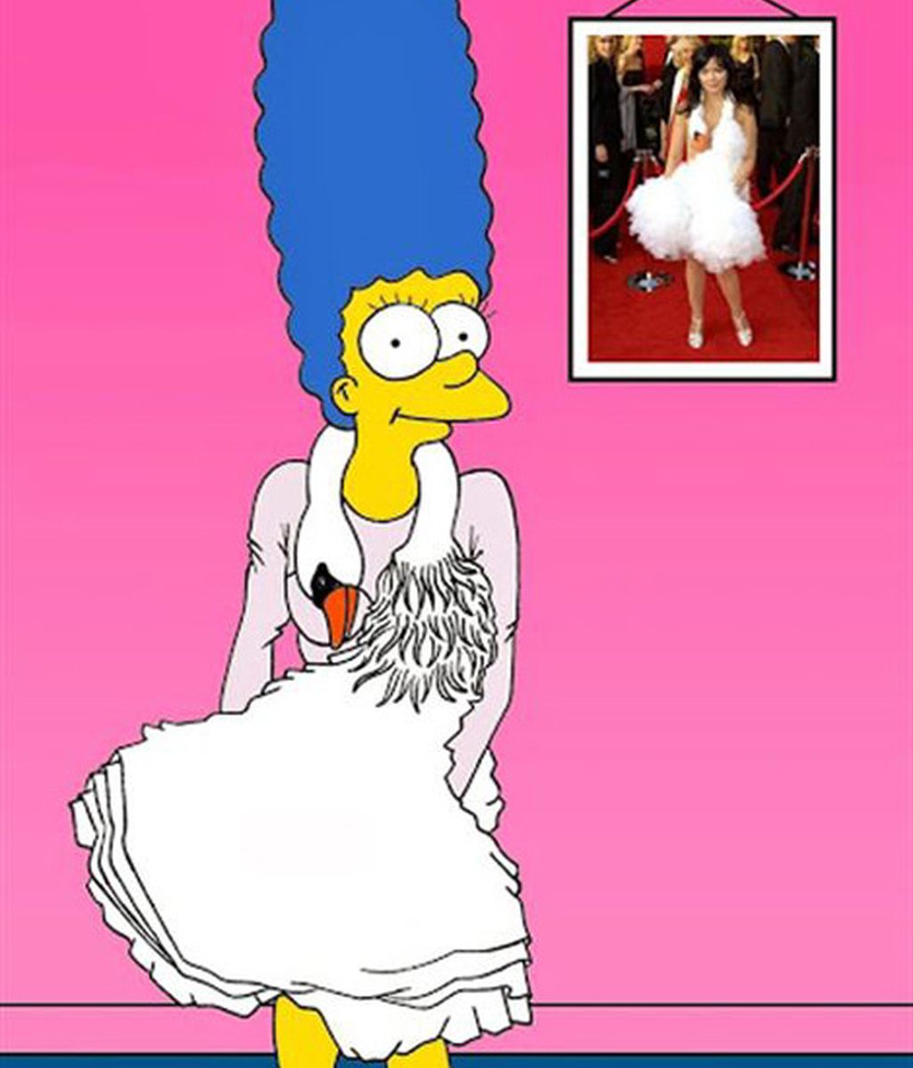 ¿Cómo le queda la ropa de Audrey Hepburn, Lady Di o la princesa Catalina  a la esposa de Homer?