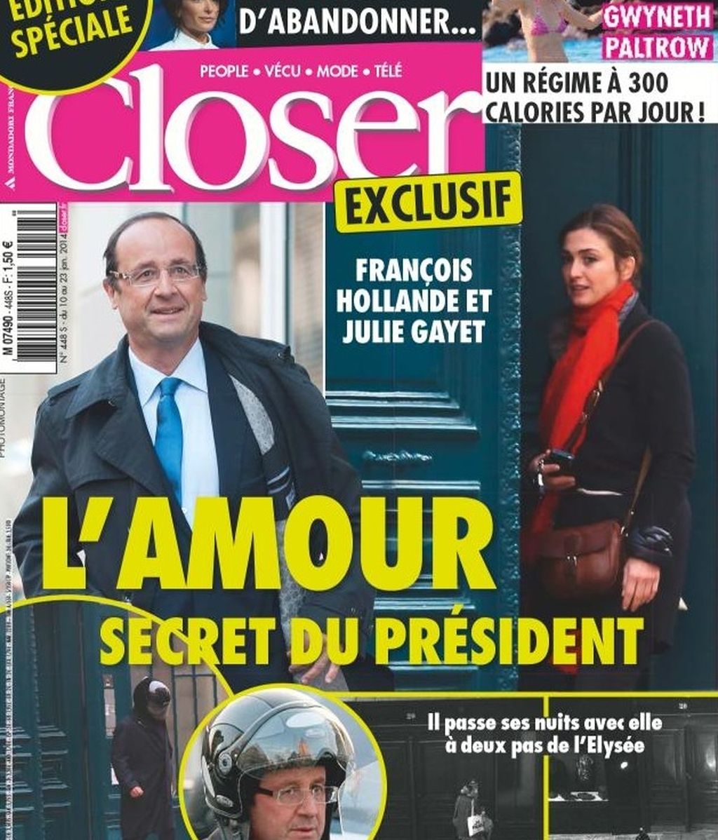 El presidente Hollande en la portada de la revista 'Closer'
