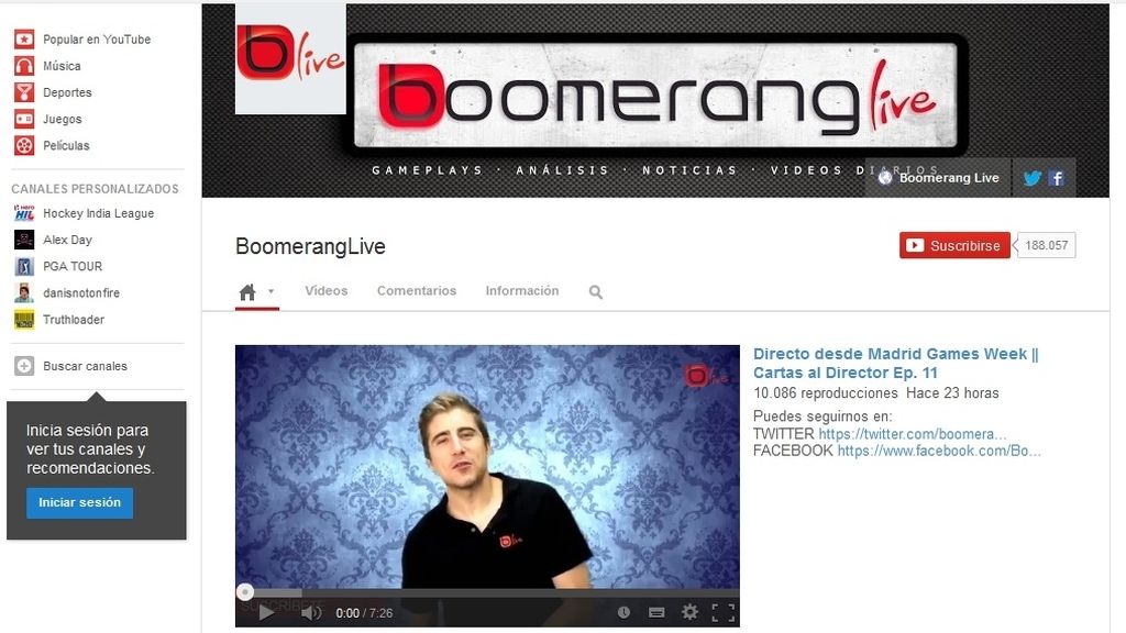 Boomerang Live en YouTube