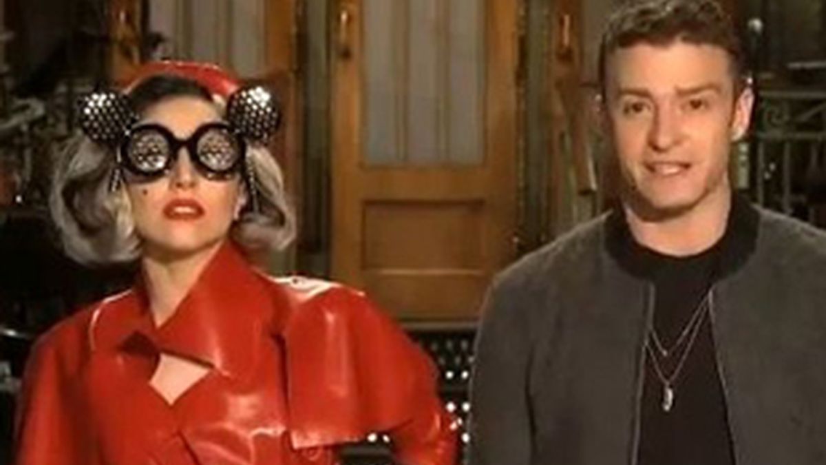 Lady Gaga y Justin Timberlake en el programa 'Saturday night live'.