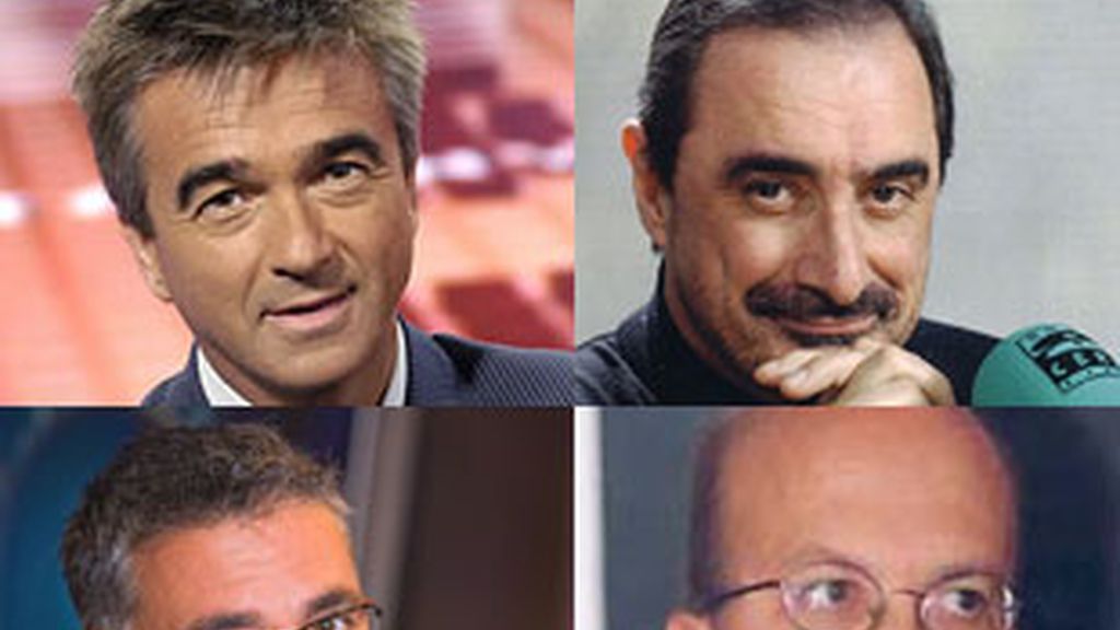 De izquierda a derecha, y de arriba a abajo, Carlos Francino, Carlos Herrera, Juan Ramón Lucas e Ignacio Villa.