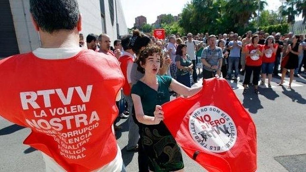 Manifestación contra el ERE en Canal 9