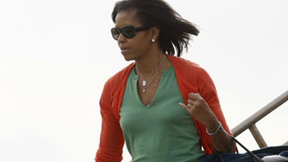 Michelle Obama a su llegada al aeropuerto de Málaga.
