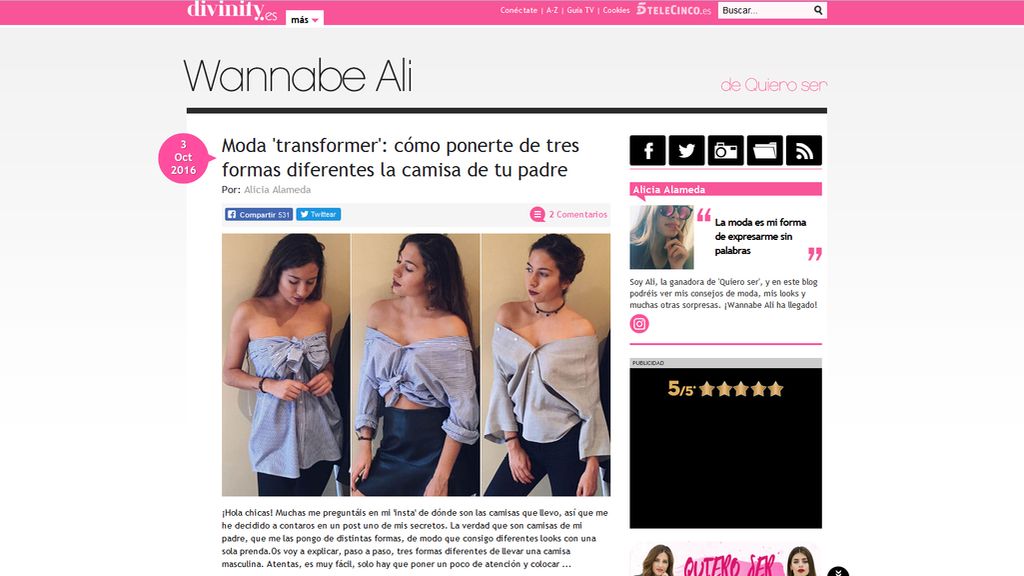 Blog Wannabe Ali (Ganadora 'Quiero ser')