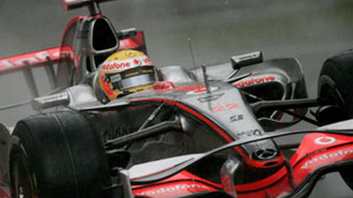 Hamilton en el GP Italia 2008.