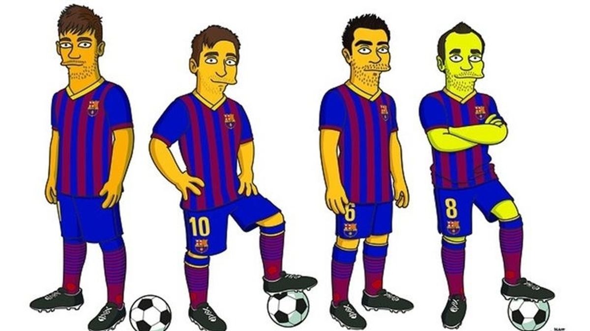 Neymar, Messi, Xavi e Iniesta