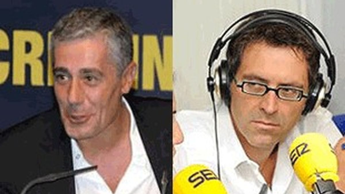 A la izquierda el director de la Ser, Daniel Anido, y el jefe de informativos de la cadena, Rodolfo Irago.