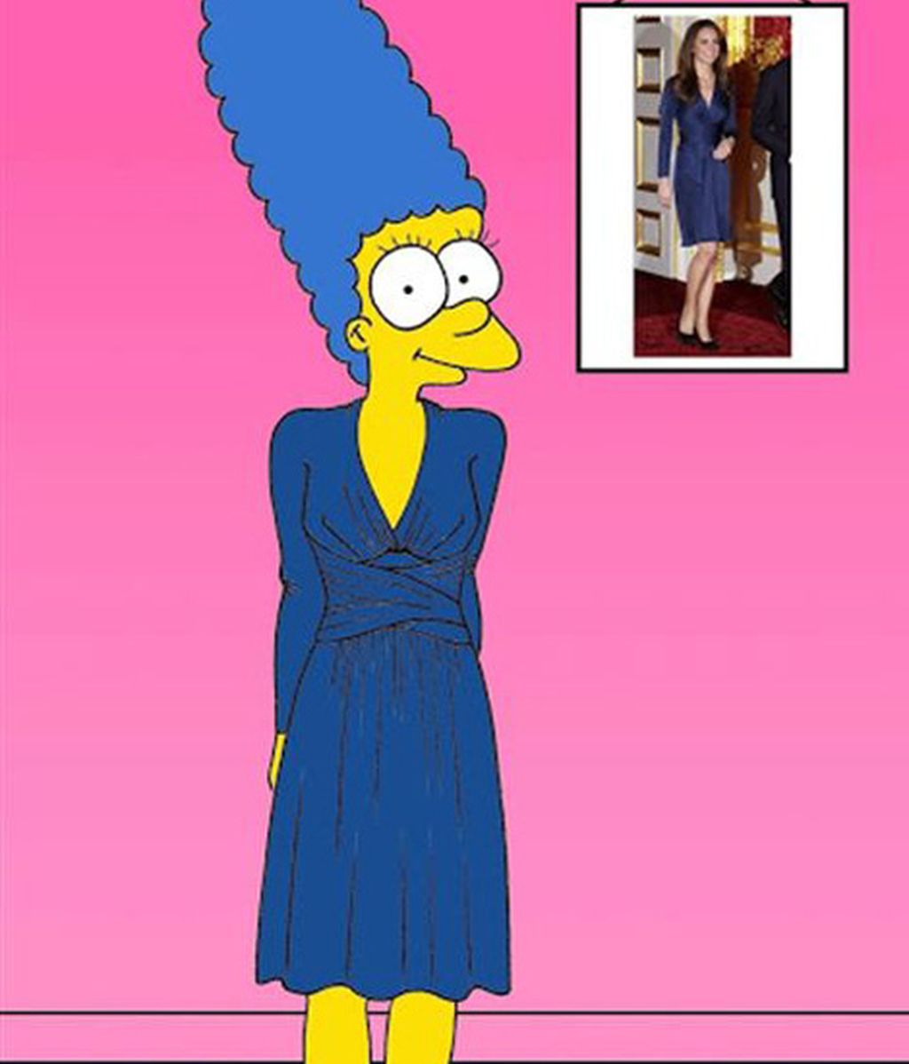 ¿Cómo le queda la ropa de Audrey Hepburn, Lady Di o la princesa Catalina  a la esposa de Homer?