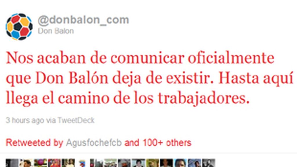 Imagen del Twitter oficial de 'Don Balón'.