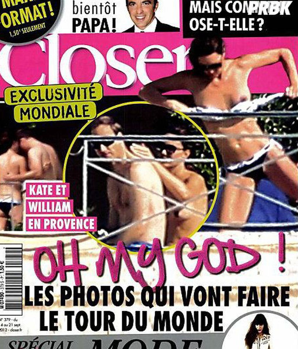 Portada de la revista francesa 'Closer' en la que aparece Kate Middleton haciendo 'topless'