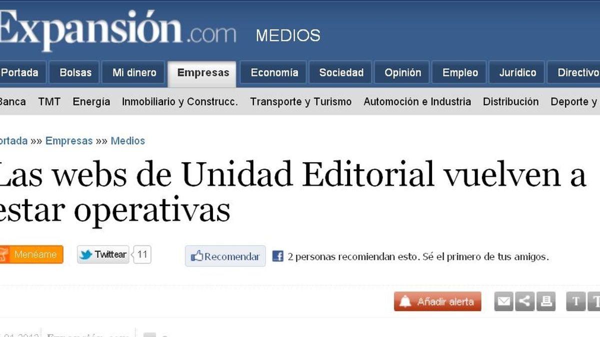 Ciberataque Unidad Editorial