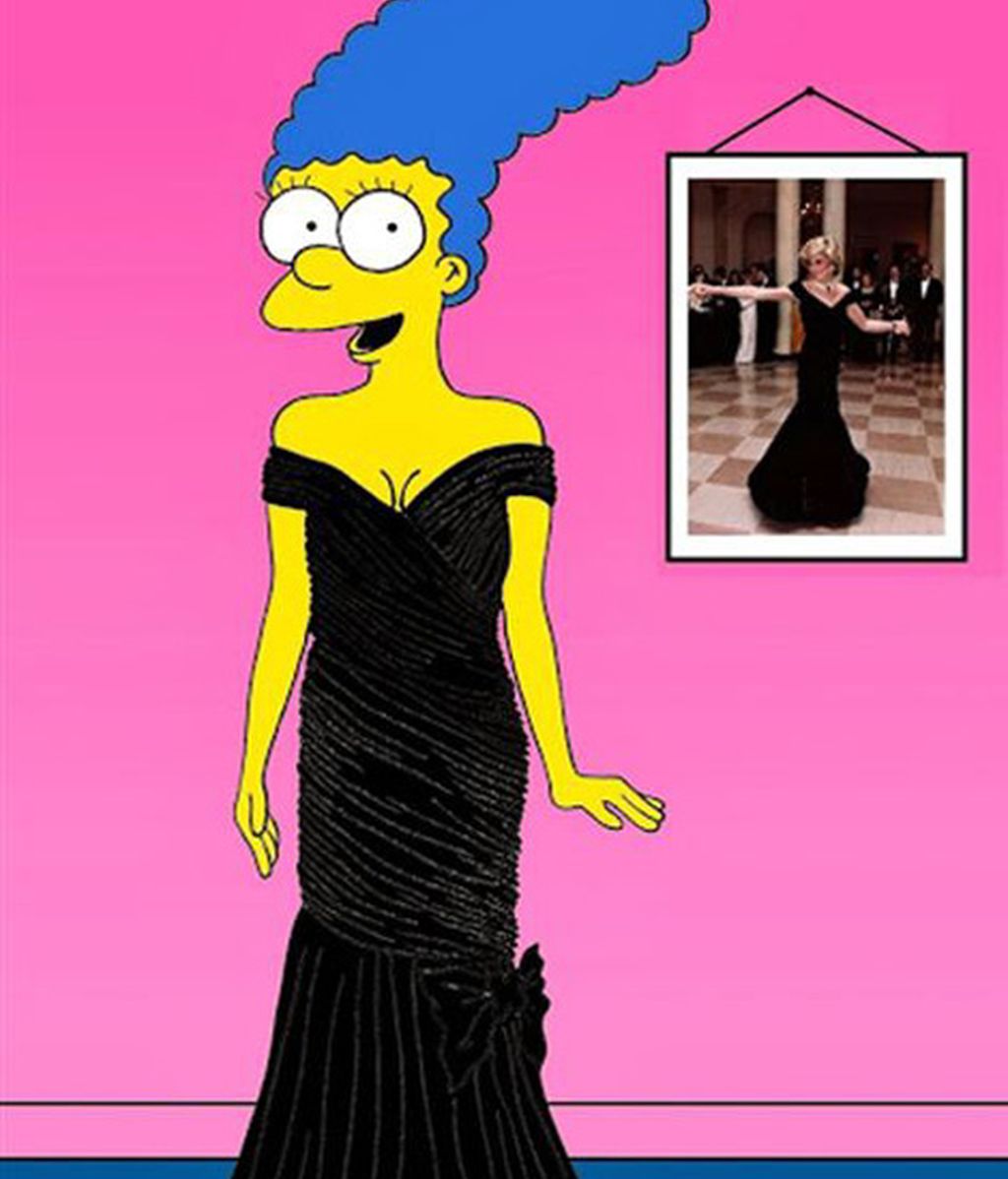 ¿Cómo le queda la ropa de Audrey Hepburn, Lady Di o la princesa Catalina  a la esposa de Homer?
