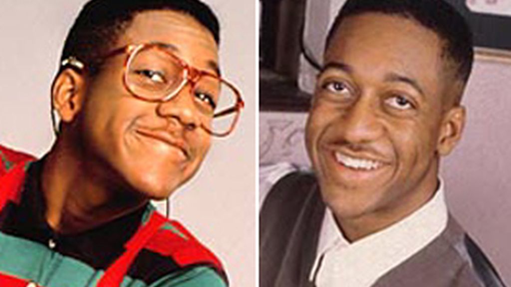 Jaleel White (izquierda), actor que encarna a Steve Urkel (derecha).