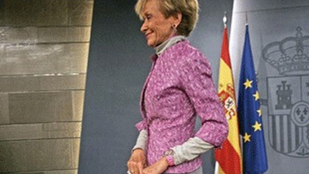 María Teresa Fernández de la Vega, tras un Consejo de Ministros.