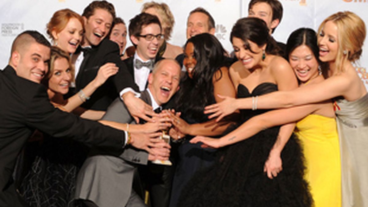 El elenco de 'Glee' en la entrega de premios de 2010, cuando se proclamó mejor comedia del año.