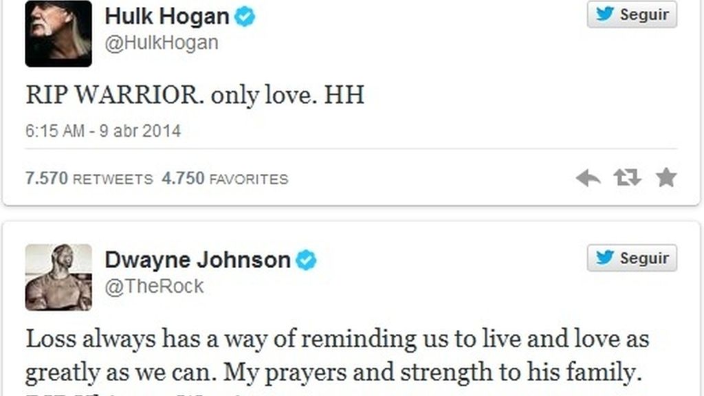 Twitter Hulk Hogan y 'The rock'